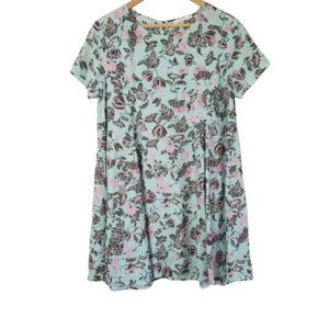 Lush Floral short sleeve mini flare dress size S (221)